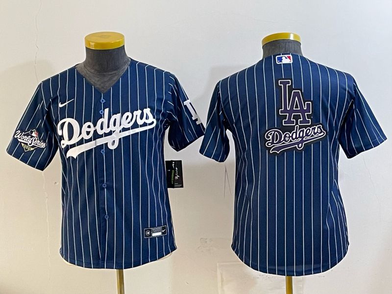 Youth 2026 Los Angeles Dodgers Blank Drak Blue Stripe Game Nike MLB Jersey style 008